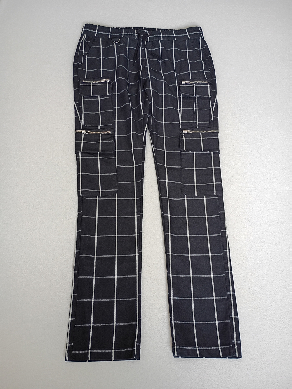 Hot Topic Grid Pattern Cargo Jogger Pants Size Large Punk Grunge Emo